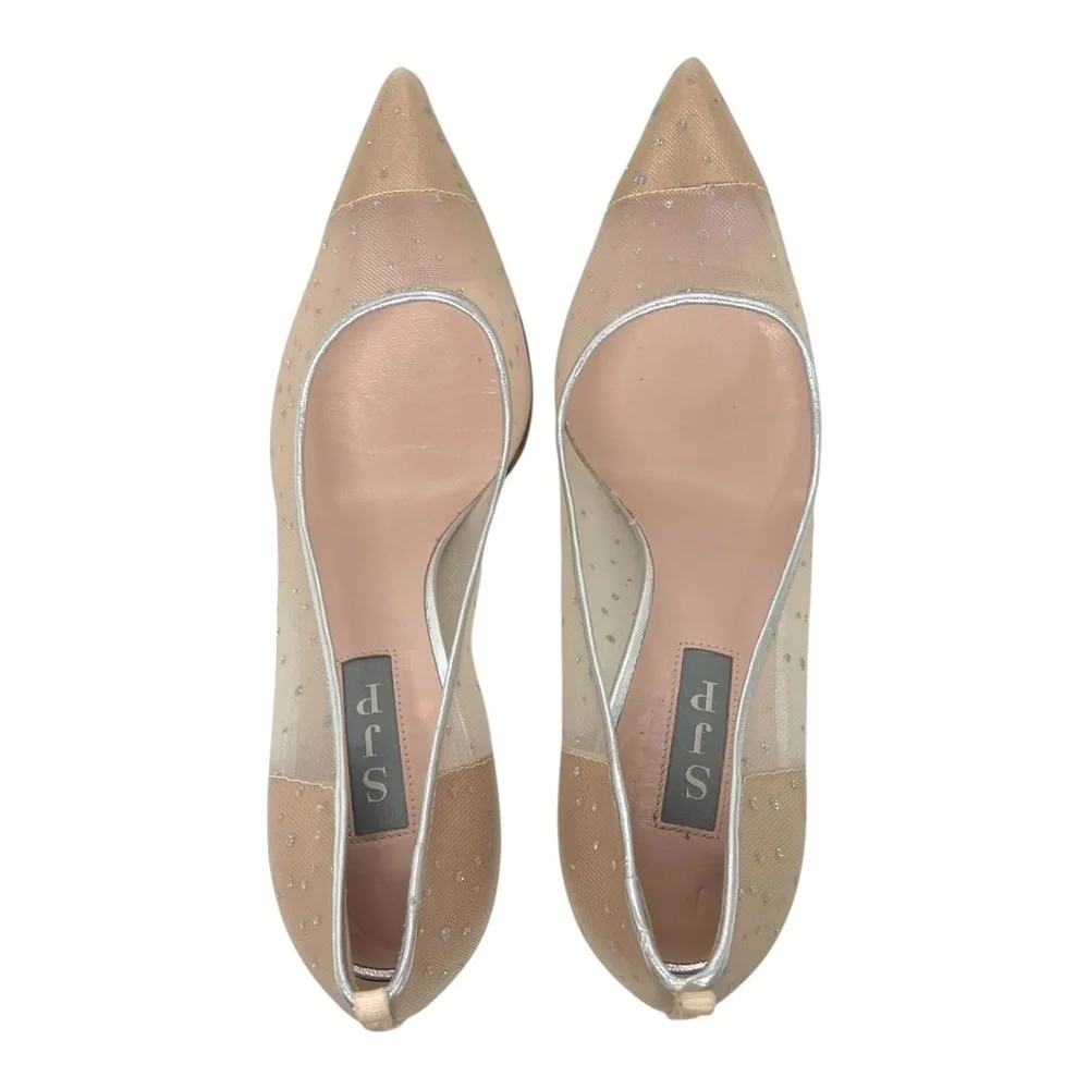 SJP Sarah Jessica Parker Glass 70mm Glitter Dot Mesh Stiletto Heels Women’s 36.5 - Picture 9 of 15